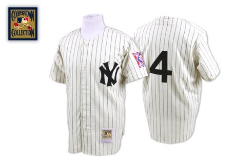 Classic Design New York Yankees 4 Lou Gehrig White Throwback MLB Jersey